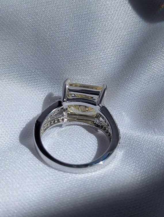 Square Canary CZ Statement Ring - image 2