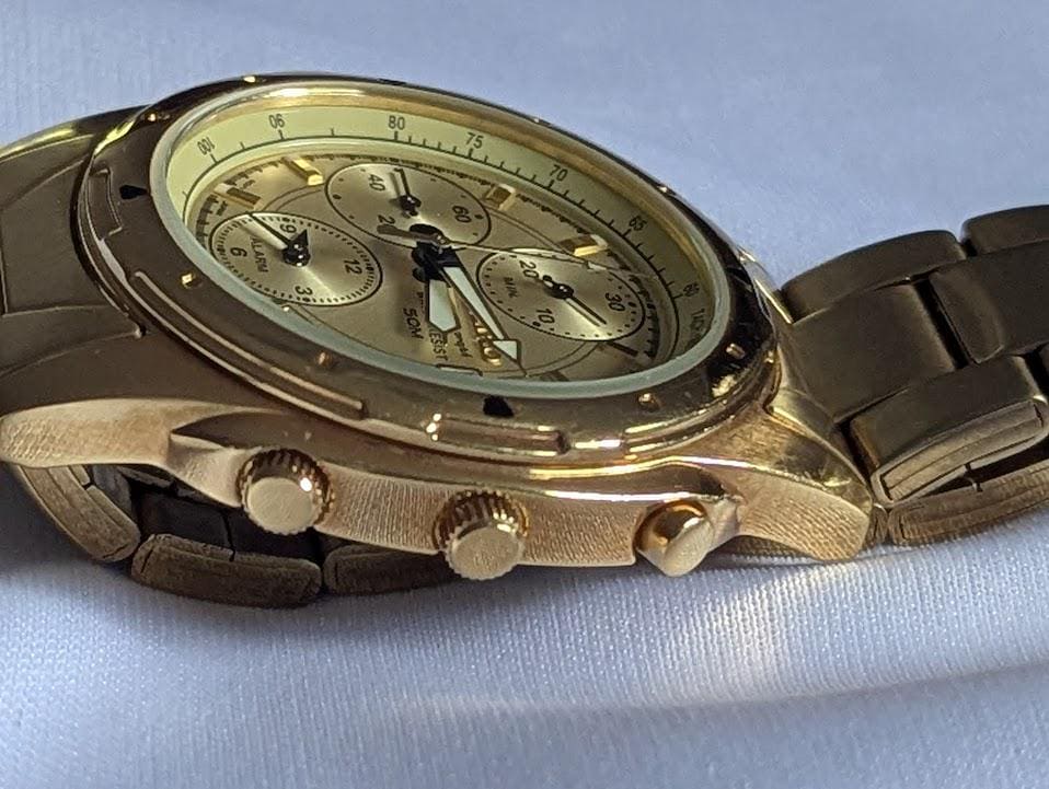 Vintage Seiko 7T32-6M59 Men's Gold Tone Alarm Chronograph Watch - Etsy