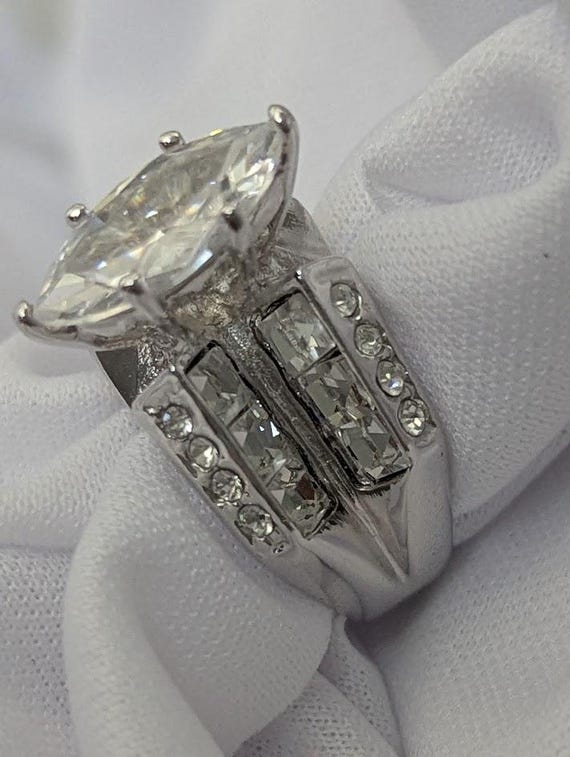 Marquise cut CZ Statement Ring - image 4