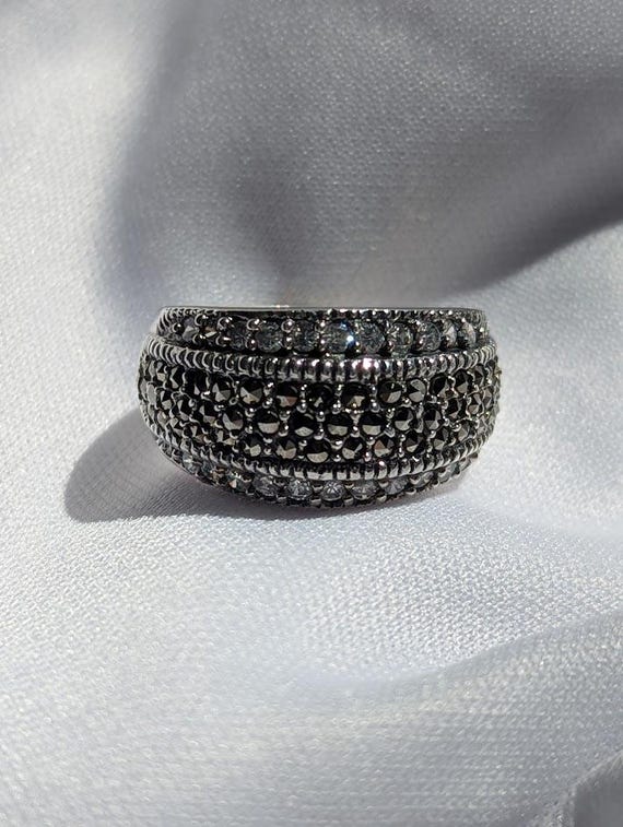 Marcasite and CZ Statement Ring - image 2