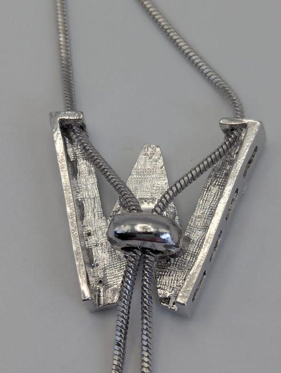 Rhinestone “W” Initial Necklace - image 3