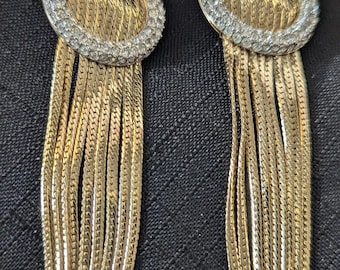Guy Laroche gold tone and Rhinestone  Earrings
