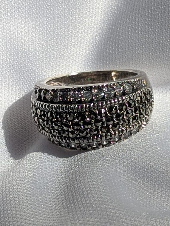 Marcasite and CZ Statement Ring - image 4