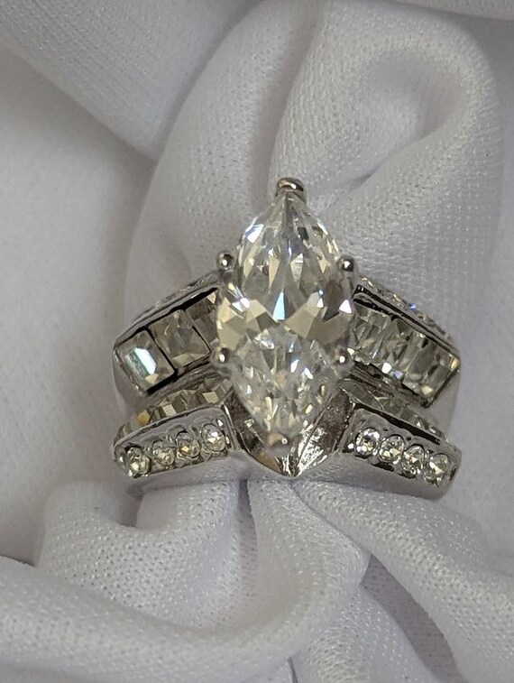 Marquise cut CZ Statement Ring - image 5