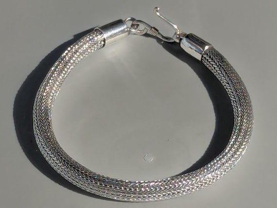Timeless Weave: Vintage  Solid Sterling Silver Br… - image 1