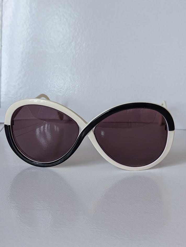 Vintage 1980’s Silhouette Sunglasses, Black & White Colorblock, Mod 1180 Austria Silhouette | vintage sunglasses - Gem main image 4