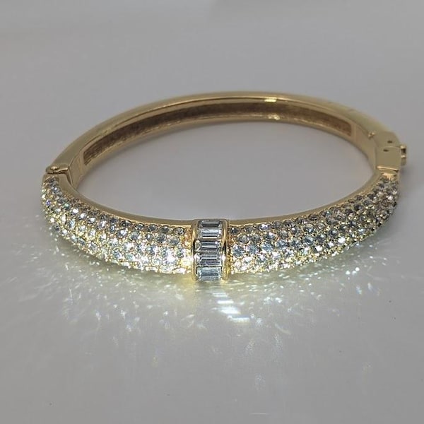 Pulsera vintage Christian Dior con pavé y baguette - Couture Sparkle