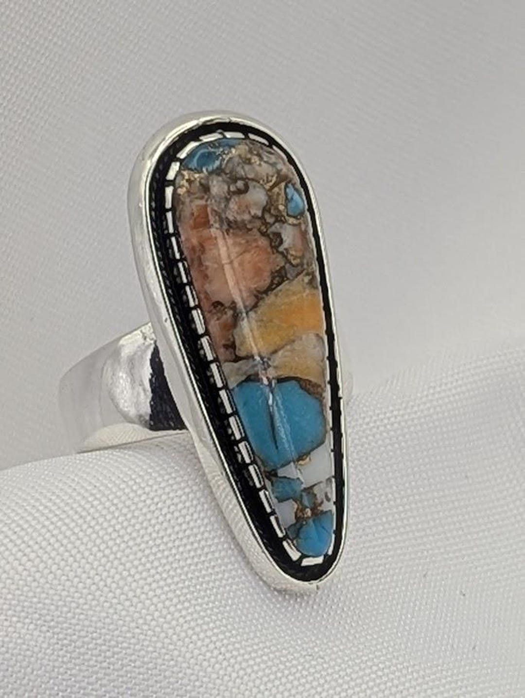 Sterling Silver 925 Composite Inlay Ring - Etsy