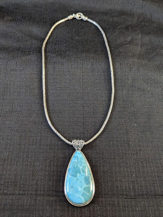 Larimar Gemstone Pendant | 925 Sterling Silver | … - image 2