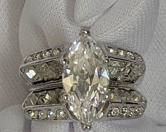 Marquise cut CZ Statement Ring
