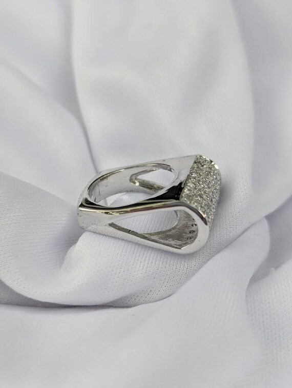 Contemporary CZ Statement Ring - image 2