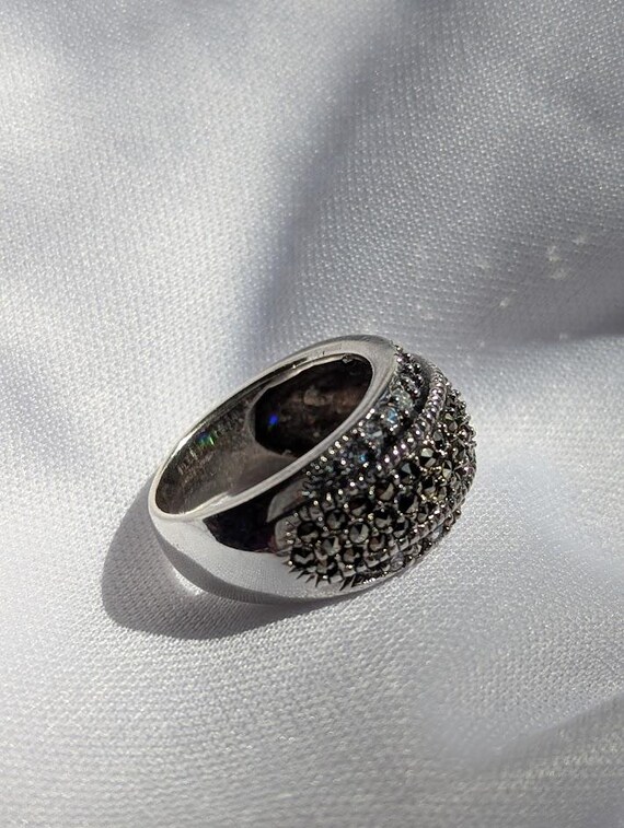 Marcasite and CZ Statement Ring - image 5