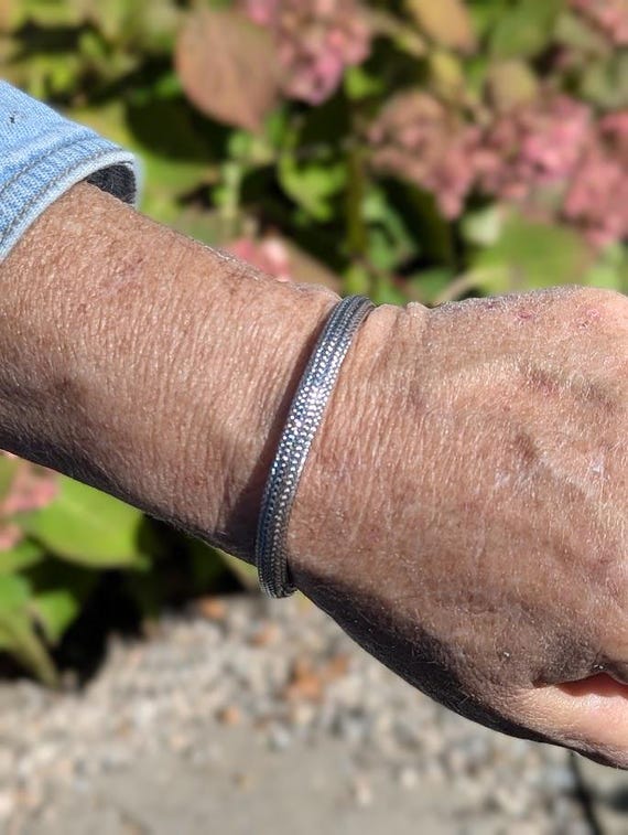 Timeless Weave: Vintage  Solid Sterling Silver Br… - image 5