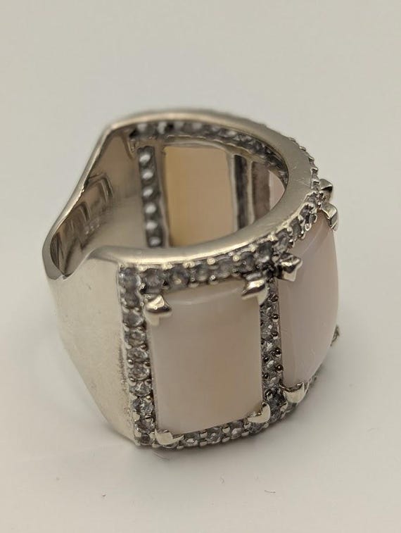 Sterling Silver Statement Ring  925 Marked  Light… - image 6