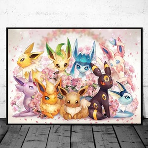 Pokémon Eevee Evolution Canvas Poster, Anime Print Japonês, Pocket