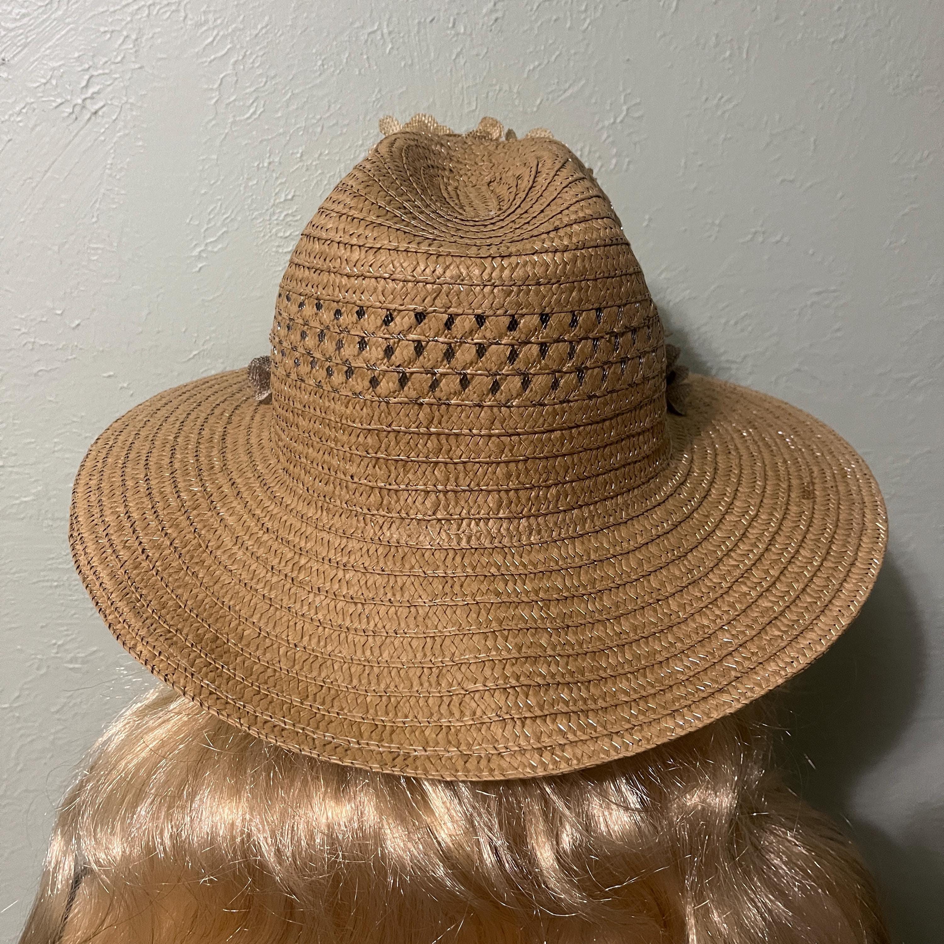 Elegant Brown Straw Hat with Beaded Detail New BETMAR New York Women main image 2