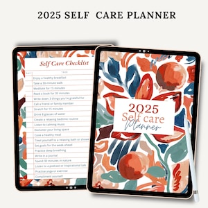 2025 Self Care Planner, Digital Self Care Journal, Canva Template, Wellness Planner, Mental Health Tracker