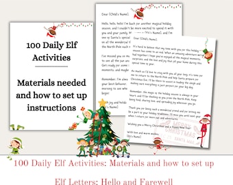 Paquete de Elfo Navideño, Elfo ha vuelto, Kit de actividades de Elfo en el Estante, Cartas de Elfo editables, Carta de llegada del elfo, Adiós, Descarga instantánea Navidad