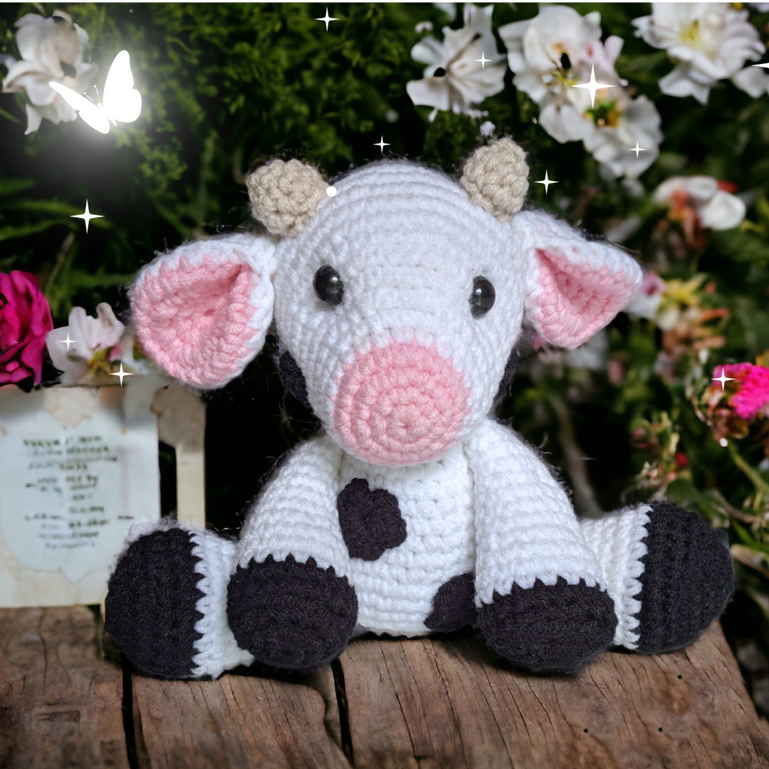 Amigurumi Crochet Cow Pattern Cute Cow Plushie Beginner Crochet Toy