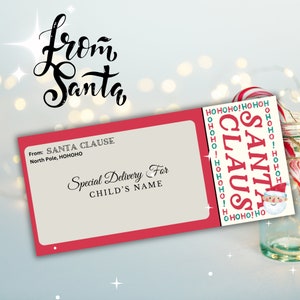 Carta del sobre de Santa, Carta de Santa PNG, Carta editable de la plantilla de sobre de Santa, Correo imprimible del Polo Norte, Descarga instantánea