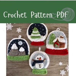 Festive Crochet: 4 Delightful Christmas Ornament Patterns - Xmas Crochet Patterns - Instant PDF, Digital Download
