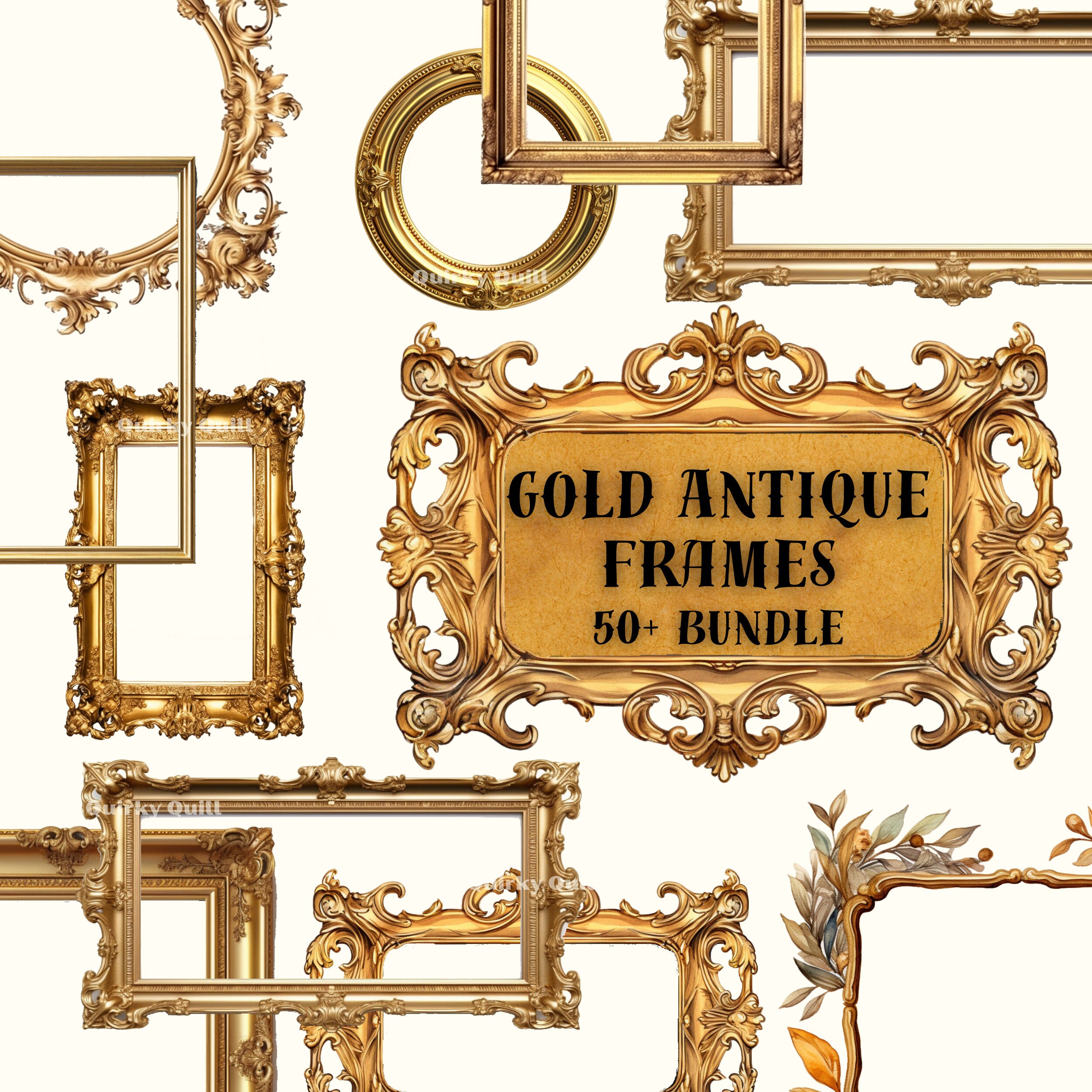 Antique Gold Frames Clipart - Rococo and Baroque Vintage Clip Art ...