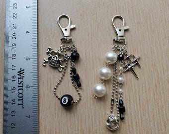 Llaveros/accesorios para teléfono con calavera gótica Y2K para Halloween