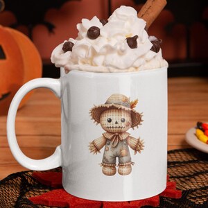 Spooky Halloween Ceramic Coffee Mug, Witch Pumpkin Ghost Decor, Trick or Treat Gift, Scarecrow Lover Cup, Eco-Friendly Tea Mug
