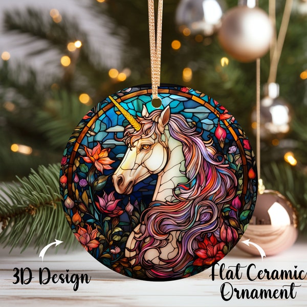Unicorn Ornament, Unicorn Ornament Christmas, Faux Stained Glass, Sister Ornament, Horse Ornament, Unicorn Christmas Ornament, Unicorn Gift