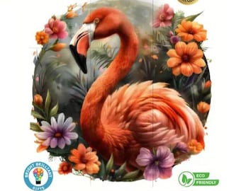 Tĥe Fiery Flamingo - Wooden Jigsaw Puzzle, Uniquely-Shaped Pieces, Mentally & Visually Stimulating, Educational, For All Ages, Great Gift!