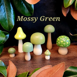 Wooden Miniature Mushroom Unfinished Set for Fairy Garden or Baby