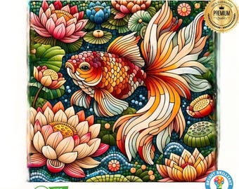 The Dance of Fins and Flowers - XL Wooden Jigsaw Puzzle, Unique Pieces, Mentally & Visually Stimulating, Educational, All Ages