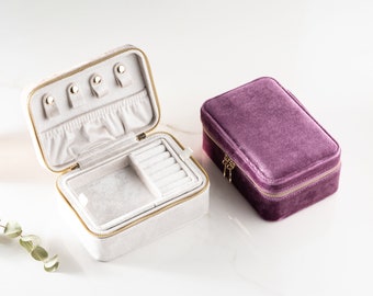 Luxus italienische Samt Schmuckschatulle für Reisen, personalisierte Schmuckschatulle, Brautjungfer Geschenk, Schmuck Organizer, perfekt für den täglichen Gebrauch