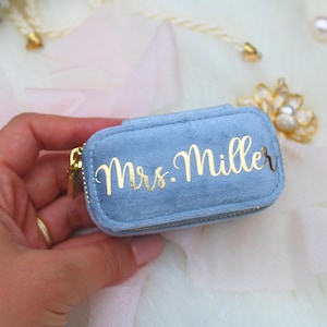 Portagioie personalizzato per donna, custodia da viaggio, piccolo ricordo, organizer per anelli, regalo per damigella d'onore, quadrato