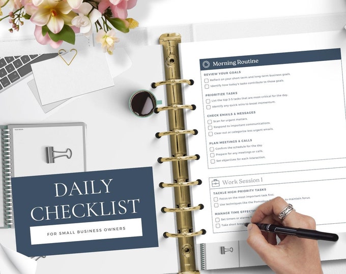 Daily Checklist PDF, Task Management for Coaches, Organize Work Routines, Stress-Free Client Management, Work-Life Balance, Progress Tracker