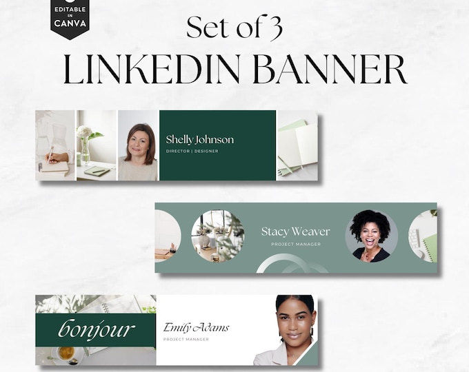 LinkedIn Banner Minimalist Canva Template, Personal Branding Canva Template, Business Banner, Custom LinkedIn Cover, Professional Header