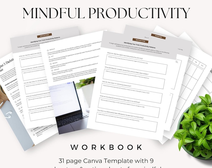 Mindful Productivity Workbook: Self-Care, Growth Mindset, Weekly Planner & Vision, Wellness Journal for aspiring leaders