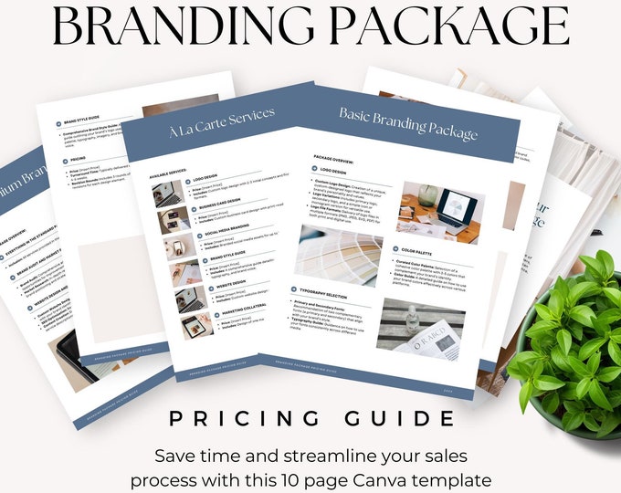 Branding Package Pricing Guide, New Client Welcome Packet, Brand Design Services Pricelist Flyer, Client Proposal Template, Small Business