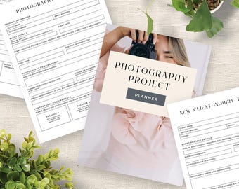Photography Project Planner, Photographer Gift, Photoshoot Organizer, Client Workflow Journal, Shot List, Picture Session Plan Template