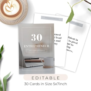 Tarjetas de afirmación para emprendedores Citas positivas para pequeñas empresas Palabras diarias de afirmación Soy suficiente Tarjetas de aliento Atención plena