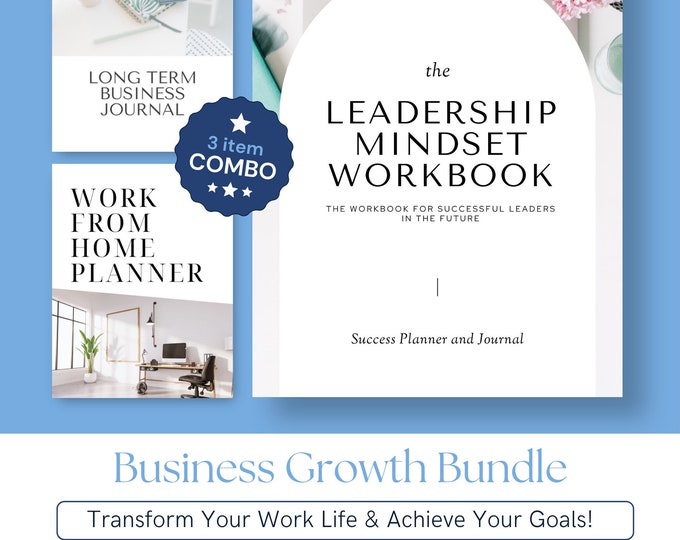 Business Growth Bundle, Leadership Planner, Small Business, Personal Development Leadership Gifts, Self Improvement, Entrepreneur Workbook