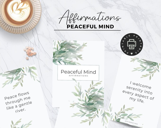 Affirmation Cards Printable Mindfulness Gift Self Care Stress Relief Quotes for Daily Meditation Positive Mindset Encouragement Cards