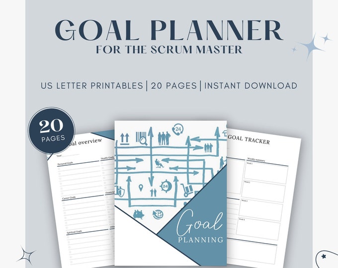 Scrum Master Goal Planner Team Productivity Scrum Skills Goal Planner Kit Unique Gift Agile Workbook Digital Download