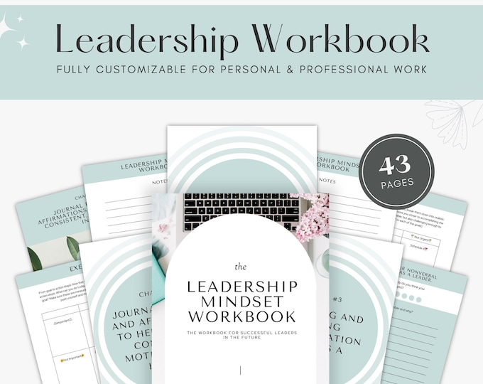 Leadership Mindset Workbook Template Success Planner Leadership Workbook Leadership Mindset Worksheets Action Plan