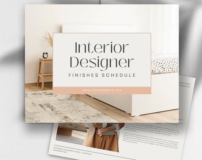 Interior Design Finishes Schedule Canva Template, Fixtures and Finishes Schedule Template, Home Design Mood Board, Interior Decorator