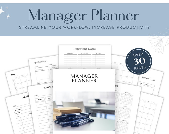 Business Manager Planner for Small Business Project Management Meeting Minutes Weekly Goals Daily Planner Business Template Goodnotes iPad