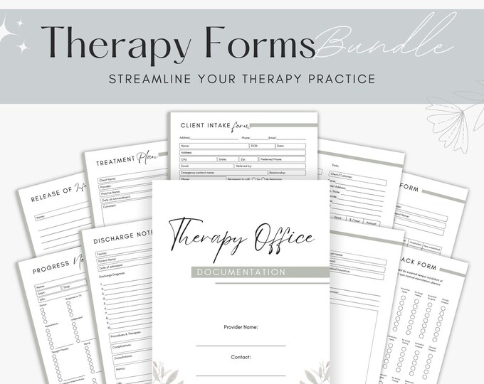 Therapy Bundle Business Forms Therapy Tools Business Templates Therapist Office Progress Notes. Consent Forms Invoice Template Documents