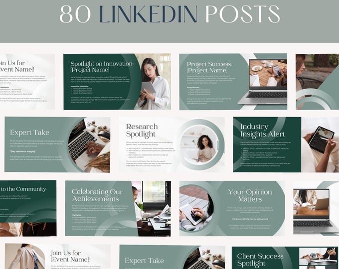 LinkedIn Post Canva Template, Professional LinkedIn Content, Social Media Graphic, Personal Branding, Business Marketing, Editable Template