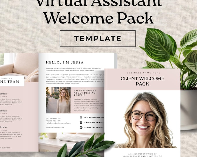 Virtual Assistant Welcome Pack, Client Onboarding Packet Template, Canva Welcome Guide + Proposal, VA Welcome Packet