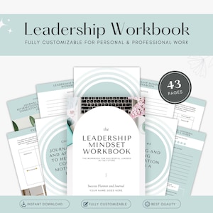Leadership Mindset Workbook Template Success Planner Leadership Workbook Leadership Mindset Worksheets Action Plan